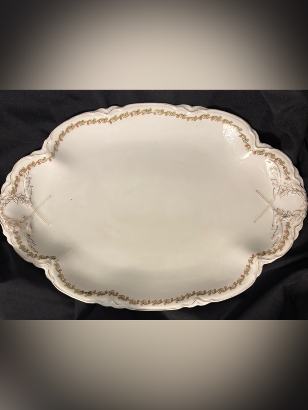 Large Fraureuth Saxony 15 1/2" x 10" Serving Platter M. W. Co. “Avon” Pattern